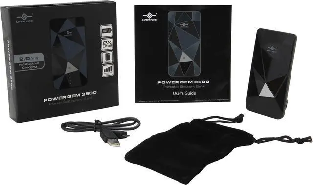 Alt view image 7 of 7 - Vantec Power Gem Black 3500 mAh Rechargeable Portable Battery VAN-350BB-BK