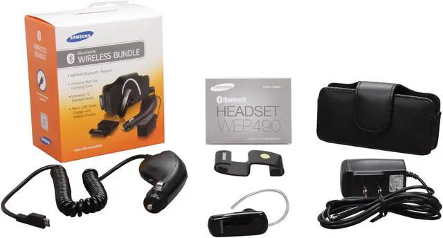 Alt view image 7 of 7 - Samsung WEP490 Bluetooth Headset w/ Stand & Case & Car/Travel Charger