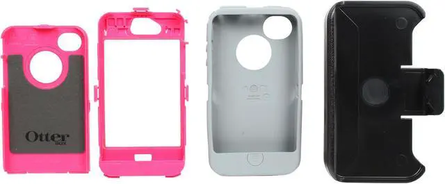 Alt view image 9 of 10 - OtterBox Defender Peony Pink/Gunmetal Grey Case For iPhone 4/4S 77-18748