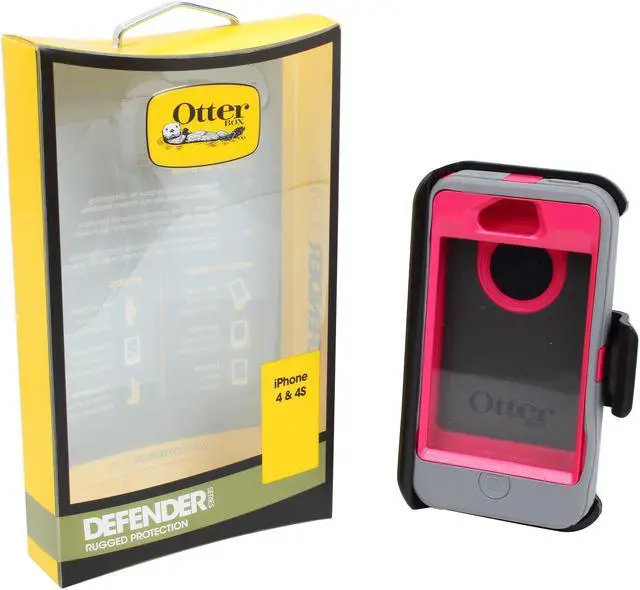 Alt view image 10 of 10 - OtterBox Defender Peony Pink/Gunmetal Grey Case For iPhone 4/4S 77-18748