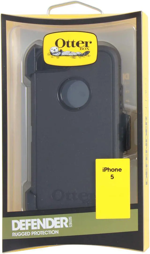 Alt view image 7 of 7 - OtterBox Defender Black Solid Case For iPhone 5 / 5s 77-21908