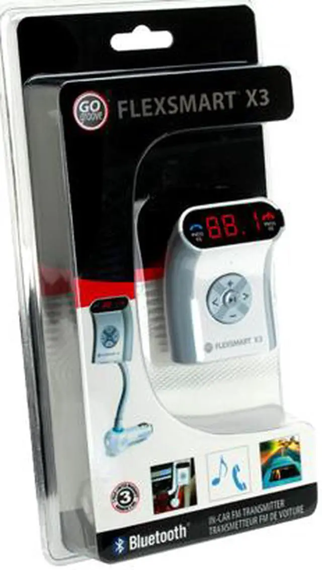 Alt view image 5 of 5 - GOgroove FlexSMART X3 Bluetooth FM Transmitter Car Kit with Hands-free Calling, Audio Playback and USB Charging - Works with Apple, Samsung, HTC and More Smartphones, Tablets & MP3 Players