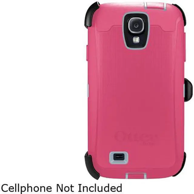 Alt view image 5 of 6 - OtterBox Defender Wild Orchid (Powder Gray / Blaze Pink) Solid Holster for Samsung Galaxy S4 77-27765