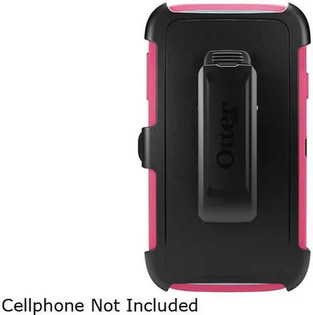 Alt view image 6 of 6 - OtterBox Defender Wild Orchid (Powder Gray / Blaze Pink) Solid Holster for Samsung Galaxy S4 77-27765