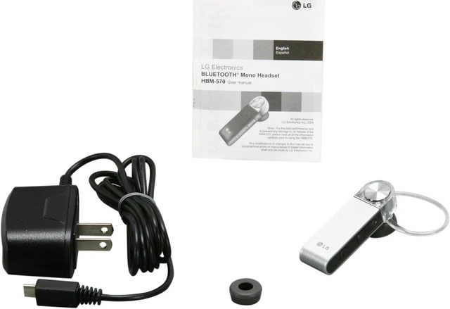 Alt view image 7 of 7 - LG Over-the-ear Bluetooth Headset with Dual Microphone Technology Silver Bulk (HBM-570) - OEM