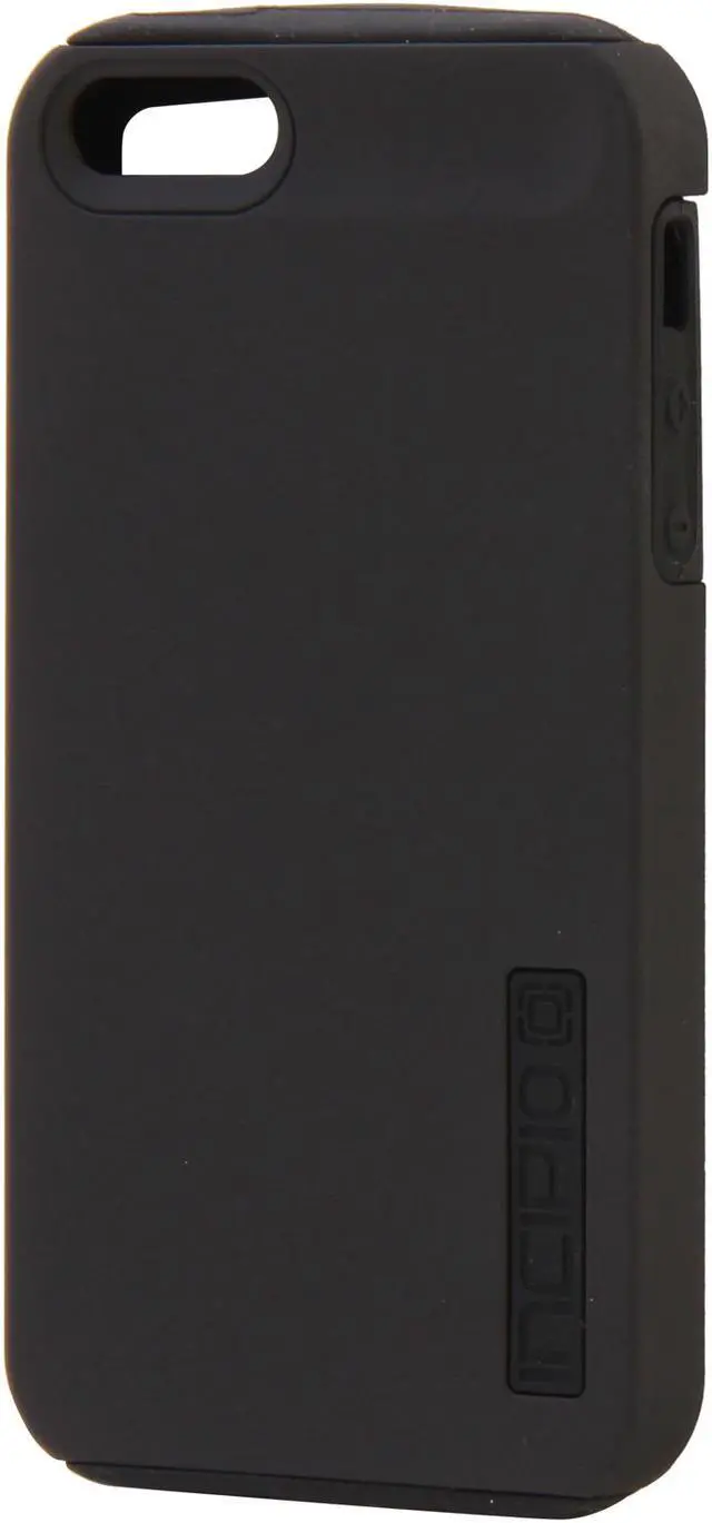 Alt view image 2 of 7 - Incipio SILICRYLIC DualPro Obsidian Black / Obsidian Black Solid Hard Shell Case w/ Silicone Core for iPhone 5 / 5S IPH-815