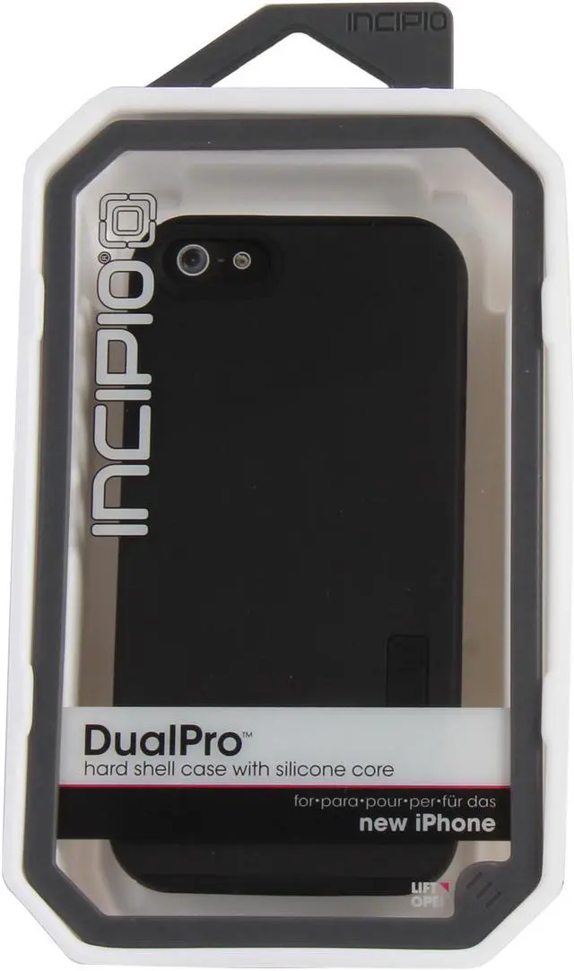 Alt view image 7 of 7 - Incipio SILICRYLIC DualPro Obsidian Black / Obsidian Black Solid Hard Shell Case w/ Silicone Core for iPhone 5 / 5S IPH-815