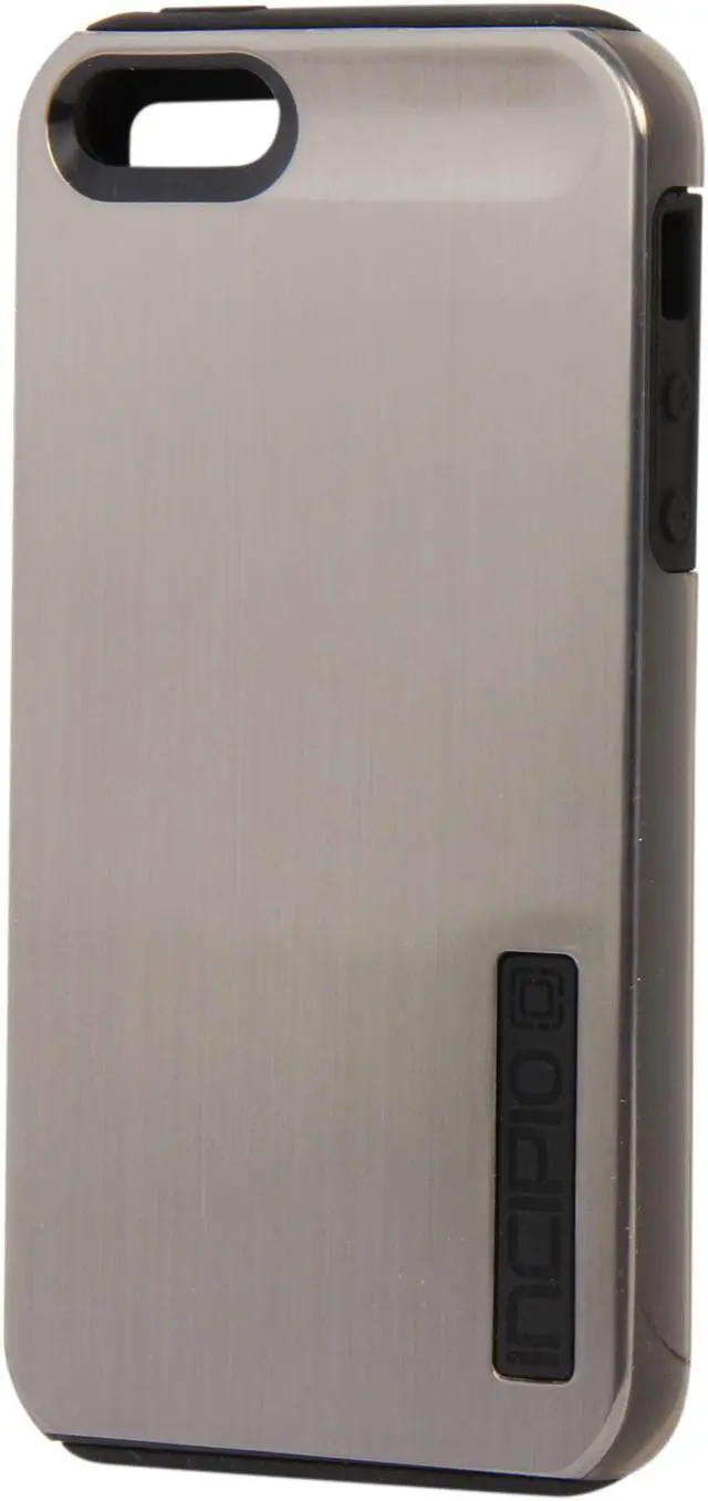 Alt view image 2 of 7 - Incipio SILICRYLIC Shine Titanium Silver / Obsidian Black Hard Shell Case w/ Silicone Core For iPhone 5 / 5S IPH-875
