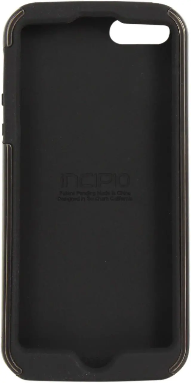 Alt view image 4 of 7 - Incipio SILICRYLIC Shine Titanium Silver / Obsidian Black Hard Shell Case w/ Silicone Core For iPhone 5 / 5S IPH-875