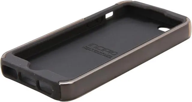 Alt view image 6 of 7 - Incipio SILICRYLIC Shine Titanium Silver / Obsidian Black Hard Shell Case w/ Silicone Core For iPhone 5 / 5S IPH-875