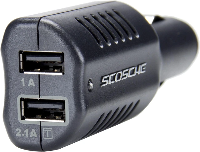 Alt view image 4 of 6 - SCOSCHE GUSBC3 reVIVE II Black Dual USB Car Charger