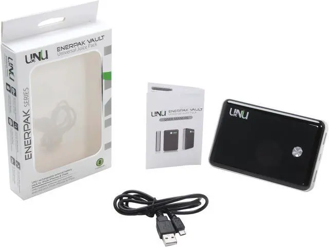 Alt view image 5 of 5 - UNU Enerpak Vault Black 11000 mAh Dual Port Battery Pack PB-01-11000BS
