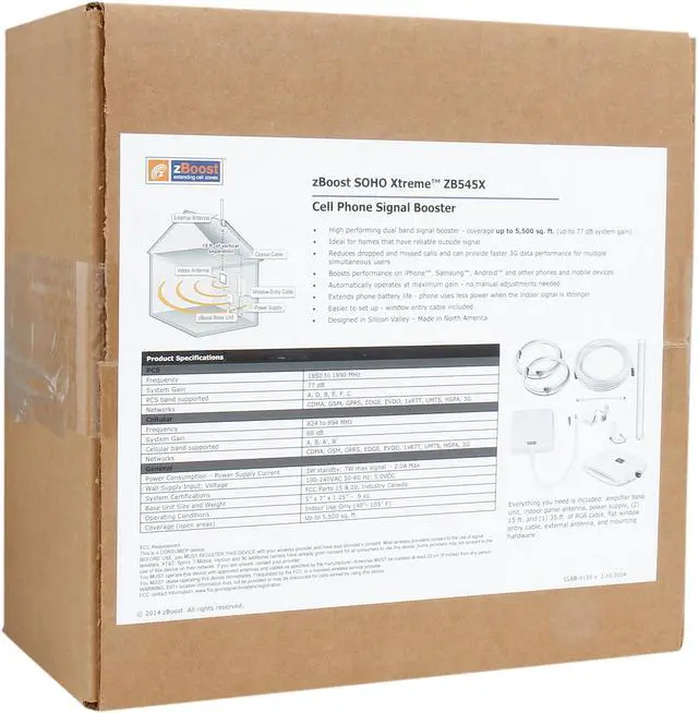 Alt view image 7 of 7 - zBoost SOHO Xtreme, dual-band cell phone signal booster up to 5500 sq. ft. ZB545X