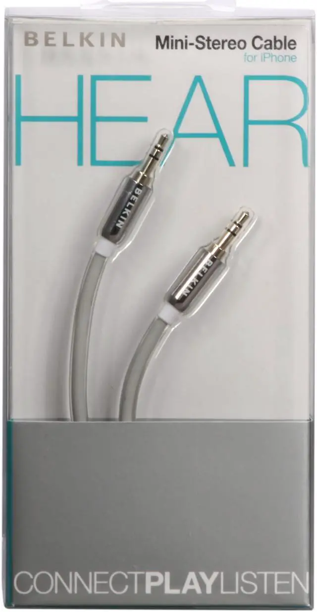 Alt view image 3 of 3 - BELKIN Mini-Stereo Cable for iPhone Silver (F8Z181-06-GLD)