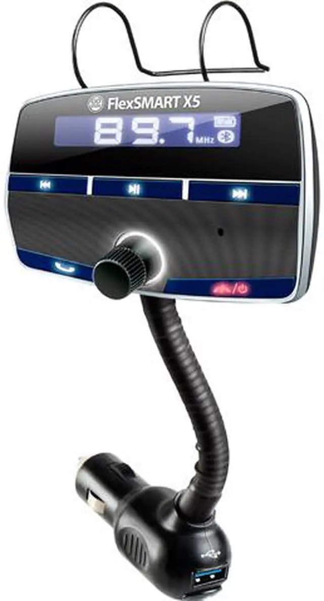Main image of GOgroove FlexSMART X5 Bluetooth FM Transmitter Car Kit with Hands-Free Calling, Music Playback, USB Charging and Multiple Mounting Options