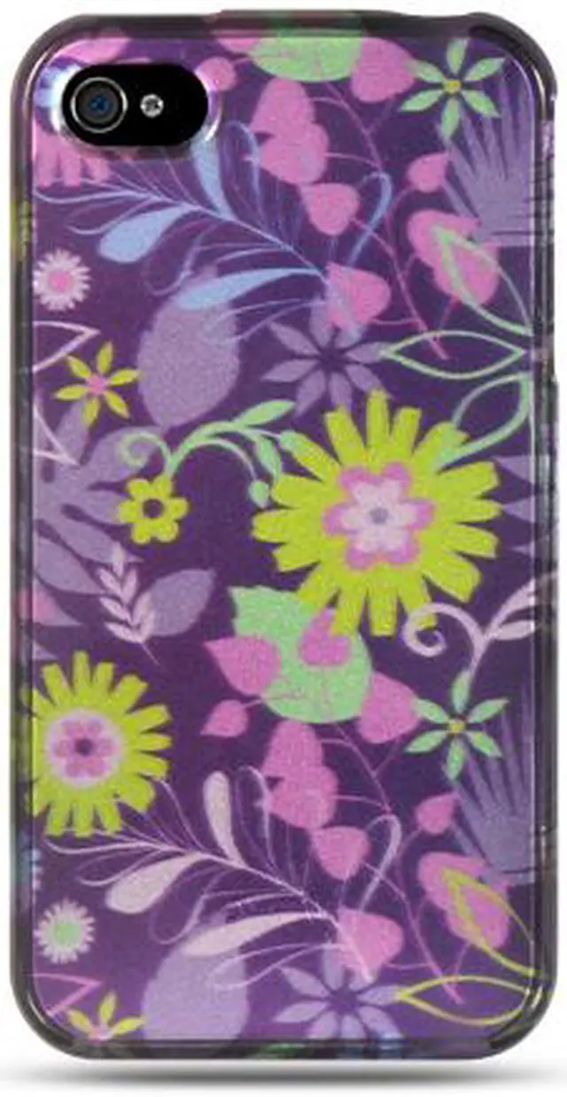 Main image of Apple iPhone 4S/iPhone 4 Blue Multi Weed Design Crystal Case
