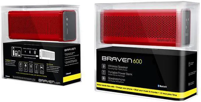 Alt view image 6 of 6 - Braven 600 Red Bluetooth Speaker