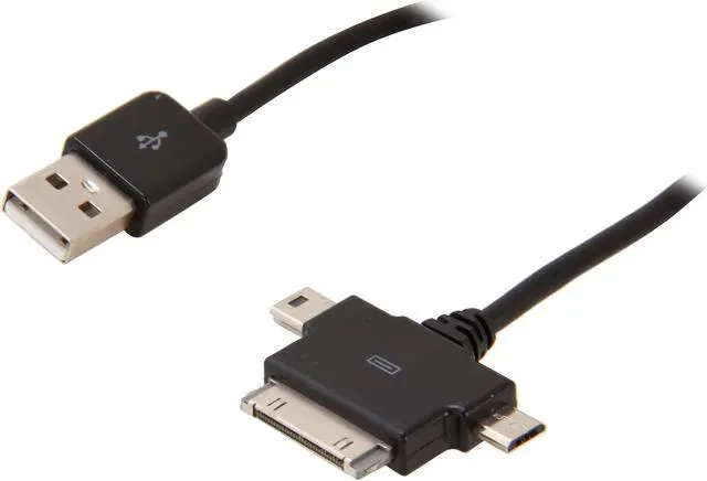 Main image of PPA International 5839D Black 3-in-1 Multi-Purpose USB Charging Cable