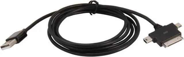 Alt view image 2 of 3 - PPA International 5839D Black 3-in-1 Multi-Purpose USB Charging Cable