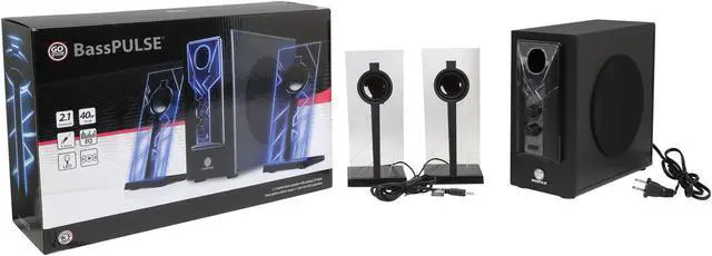 Alt view image 11 of 11 - GOgroove BassPULSE Computer Speaker System with Blue LED Glow Lights & Powered Subwoofer - Works with PC, Apple MAC, ASUS, Acer, Alienware, CybertronPC, Dell, HP & More Computers