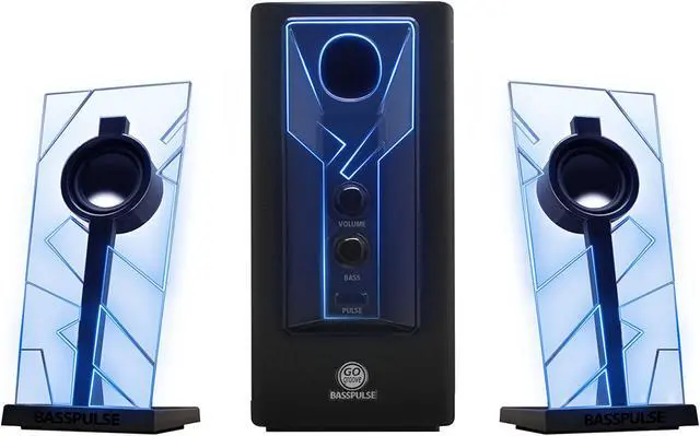 Main image of GOgroove BassPULSE Computer Speaker System with Blue LED Glow Lights & Powered Subwoofer - Works with PC, Apple MAC, ASUS, Acer, Alienware, CybertronPC, Dell, HP & More Computers
