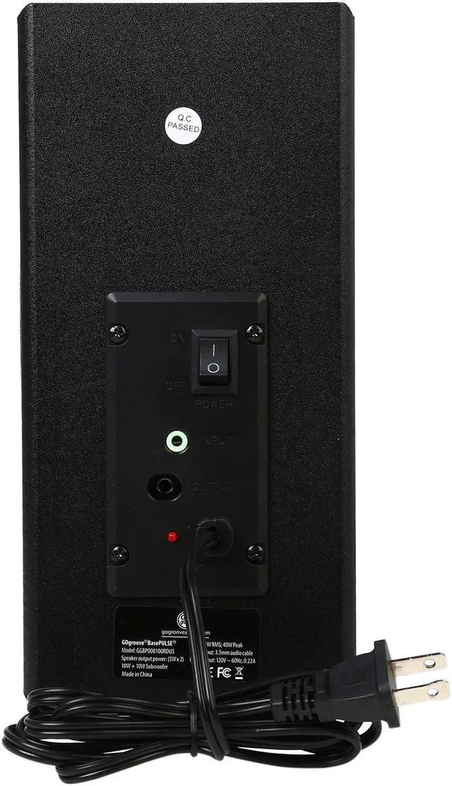 Alt view image 6 of 11 - GOgroove BassPULSE 2.1 Computer Speakers with Red LED Glow Lights and Powered Subwoofer - Gaming Speaker System for Music on Desktop, Laptop, PC with 40 Watts, Heavy Bass