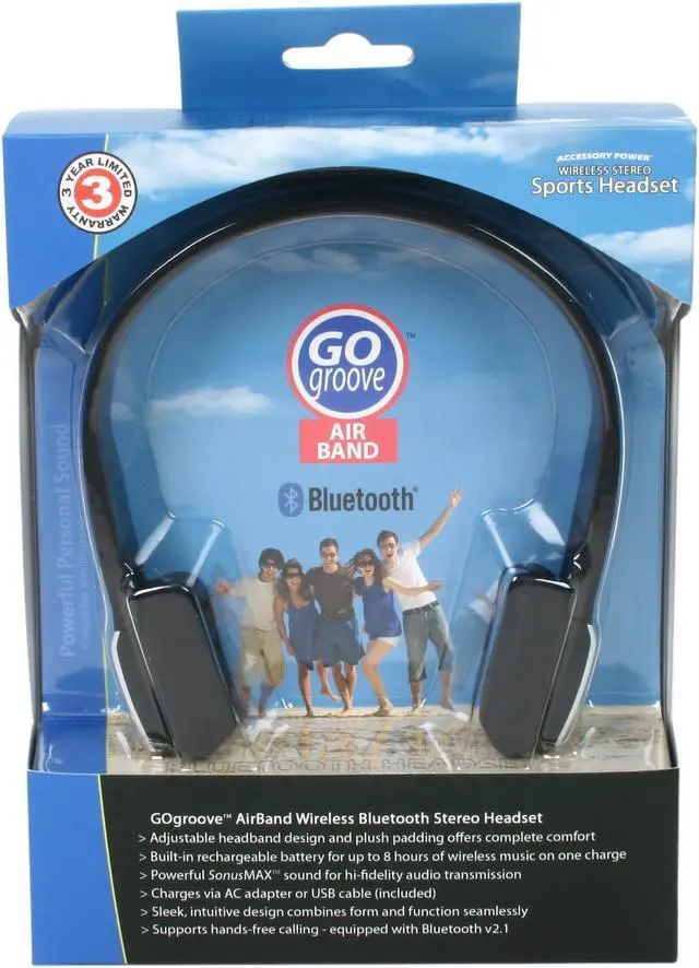 Alt view image 11 of 11 - GOgroove AirBAND Bluetooth Over-Ear Headphones with Hands-Free Microphone and Onboard Controls - Works with Apple iPhone 6s , Samsung Galaxy S6 Edge , LG G4 and More Smartphones