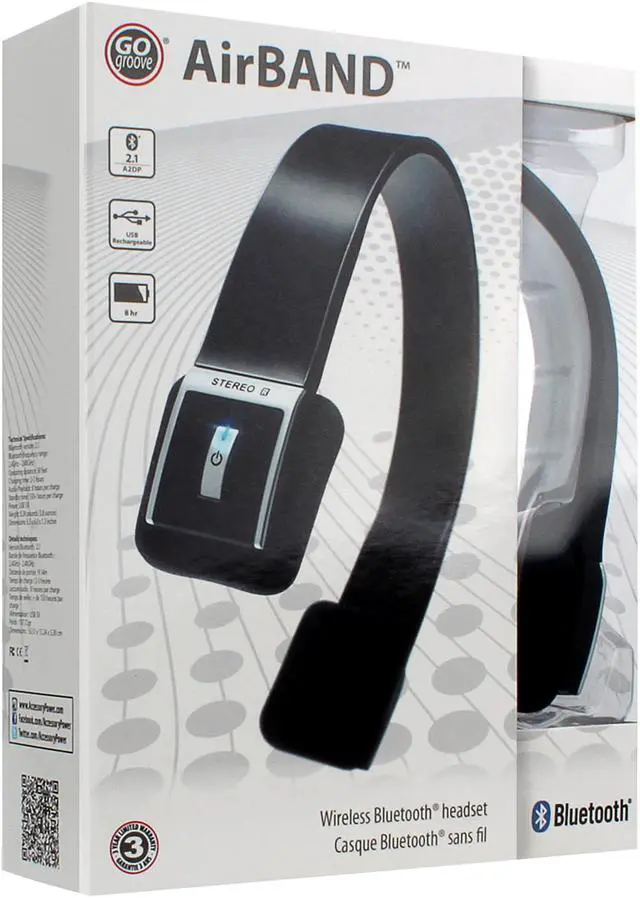 Alt view image 3 of 11 - GOgroove AirBAND Bluetooth Over-Ear Headphones with Hands-Free Microphone and Onboard Controls - Works with Apple iPhone 6s , Samsung Galaxy S6 Edge , LG G4 and More Smartphones