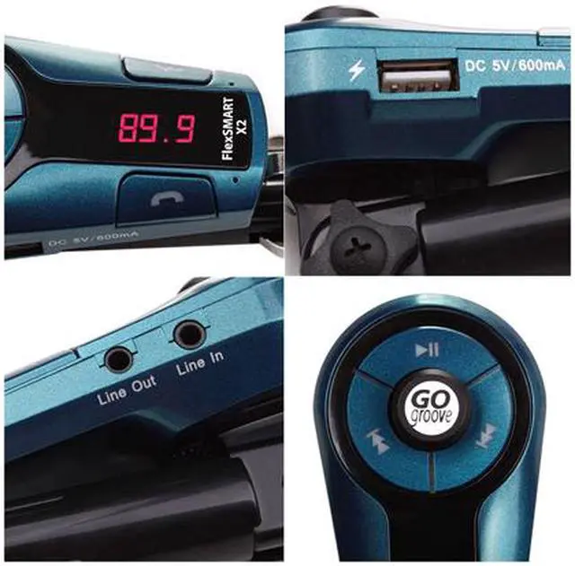 Alt view image 2 of 3 - GOgroove FlexSMART X2 Mini Bluetooth FM Transmitter Car Kit with Hands-Free Calling, USB Charging & Music Controls - Works with Apple, HTC, Samsung and More Smartphones