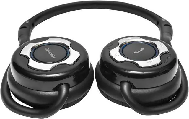 Alt view image 3 of 7 - Kinivo BTH220 Silver / Black Bluetooth Stereo Headphone – Supports Wireless Music Streaming and Hands-Free Calling
