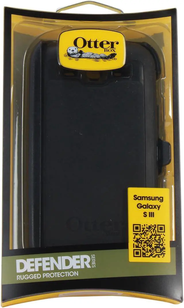 Alt view image 7 of 7 - OtterBox Defender Black Solid Case For Samsung Galaxy S III 77-21086