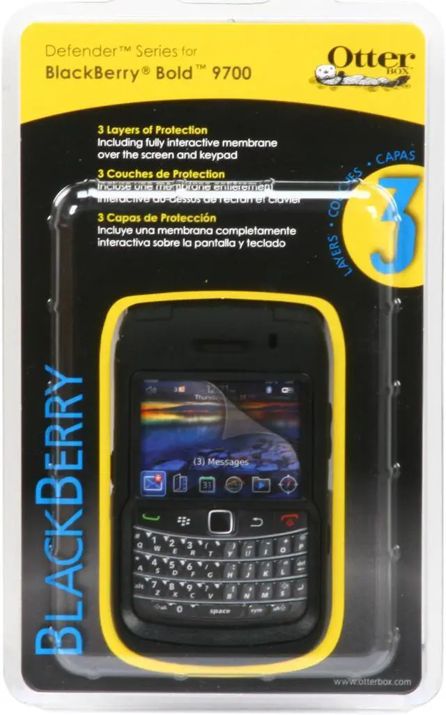 Alt view image 10 of 10 - Otterbox Black Defender Case for BlackBerry Bold 9700 (RBB2-9700S-20-C5OTR)