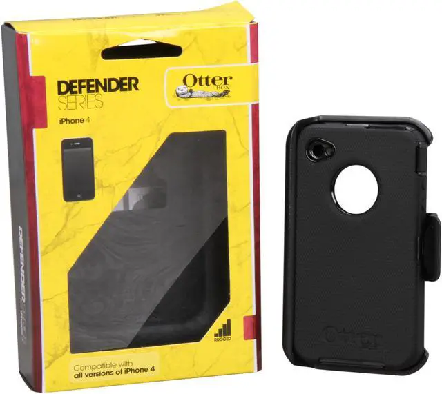 Alt view image 9 of 15 - OtterBox Defender Black Solid Case for iPhone 4/4S APL2-I4UNI-20-E4OTR