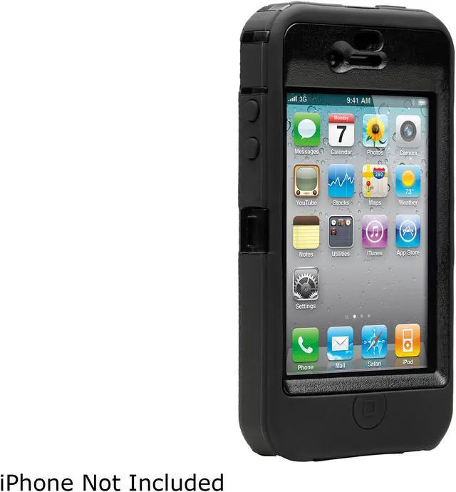 Alt view image 11 of 15 - OtterBox Defender Black Solid Case for iPhone 4/4S APL2-I4UNI-20-E4OTR