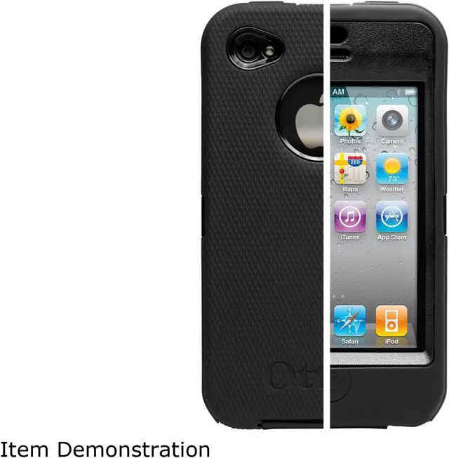 Alt view image 15 of 15 - OtterBox Defender Black Solid Case for iPhone 4/4S APL2-I4UNI-20-E4OTR