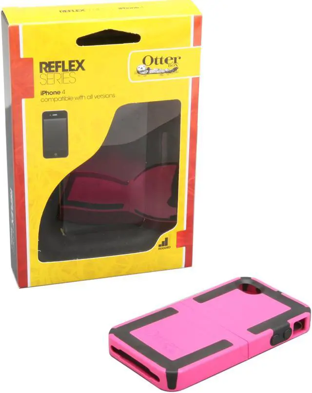 Alt view image 6 of 6 - OtterBox Hot Pink Plastic / Black Silicone Reflex Series Case For iPhone 4 (APL7-I4UNI-B6-E4OTR)