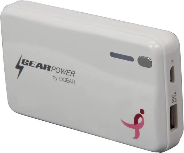 Main image of IOGEAR GearPower White 4400 mAh Mobile Power Station for Smartphones & Tablets (Susan G. Komen Edition) GMP4400PP
