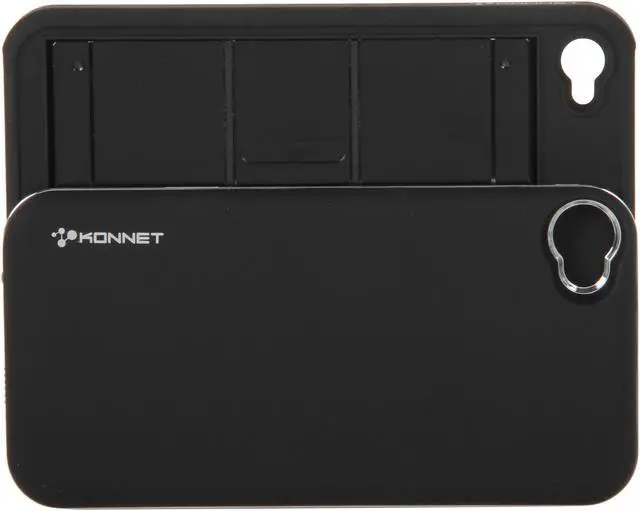 Alt view image 8 of 12 - Konnet TouchEZ Rubberized Black Slideout Keypad Case with Wireless Bluetooth for iPhone 4S/4 (KN-6308)