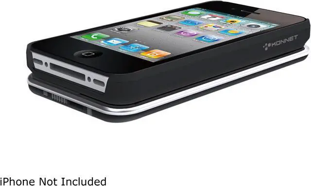 Alt view image 2 of 12 - Konnet TouchEZ Rubberized Black Slideout Keypad Case with Wireless Bluetooth for iPhone 4S/4 (KN-6308)