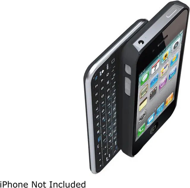 Alt view image 3 of 12 - Konnet TouchEZ Rubberized Black Slideout Keypad Case with Wireless Bluetooth for iPhone 4S/4 (KN-6308)