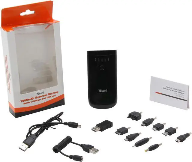 Alt view image 7 of 7 - Rosewill RCBR-11013 - 2-Port 7800 mAh Black External Backup Battery Charger for iPhone, iPod, & iPad