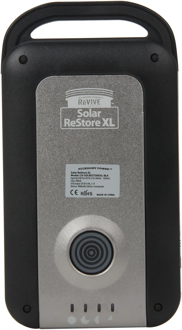 Accessory Power Black 4000 mAh ReVIVE Solar ReStore XL USB Solar ...