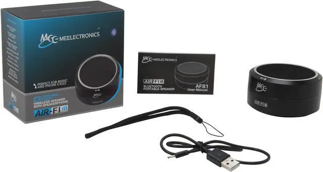 Alt view image 5 of 5 - MEElectronics Air-Fi AFS1 Black Wireless Bluetooth Speaker with Speakerphone