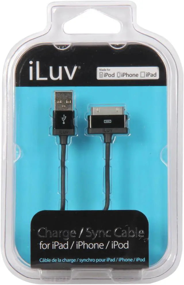 Alt view image 3 of 3 - iLuv 30-Pin Dock Connector to USB 37" Charge/Sync Cable for iPhone, iPod & iPad (iCB11)