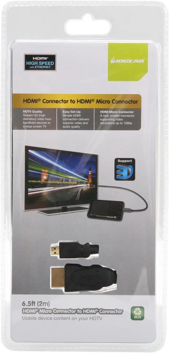 Alt view image 3 of 3 - IOGEAR Black 6.5 Feet Hi-Speed HDMI® Cable with Ethernet (GHDC3402)