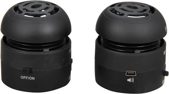 Alt view image 2 of 5 - Go Rock Black Portable Mini Stereo Speaker with Retractable Cable for iPhone / iPod / iPad TRMS02S-BK