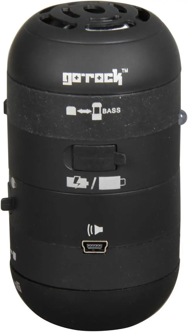 Alt view image 4 of 5 - Go Rock Black Portable Mini Stereo Speaker with Retractable Cable for iPhone / iPod / iPad TRMS02S-BK