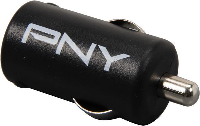 Main image of PNY P-P-DC-UF-K01-GE Black Rapid Universal USB Car Charger for Smartphones & Apple Devices w/12V DC @ 2.1A