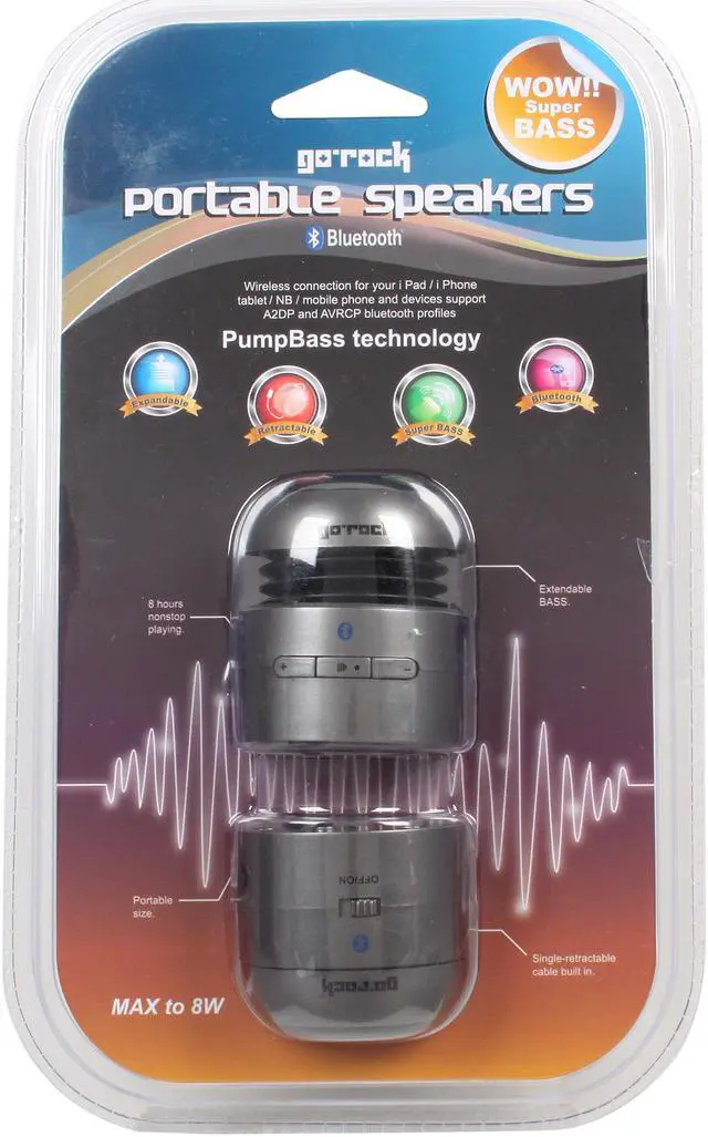 Alt view image 9 of 9 - Go Rock TRMS02SB-BLK Black Mini Bluetooth Speaker