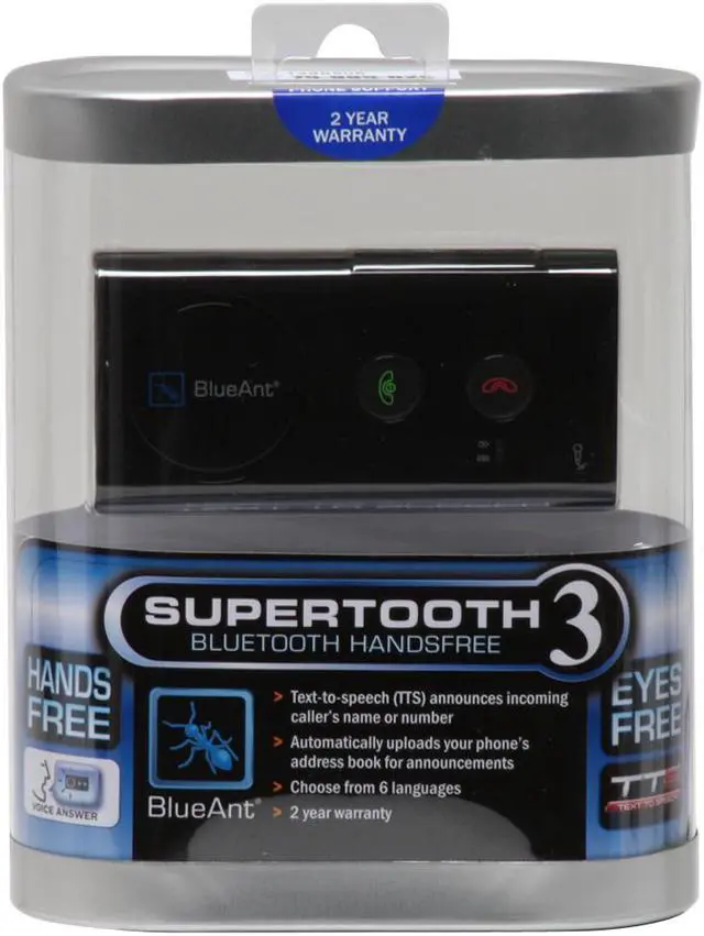 Alt view image 10 of 10 - BlueAnt Black Handsfree Visor Mount Bluetooth Speaker / Car Kit (SuperTooth 3)